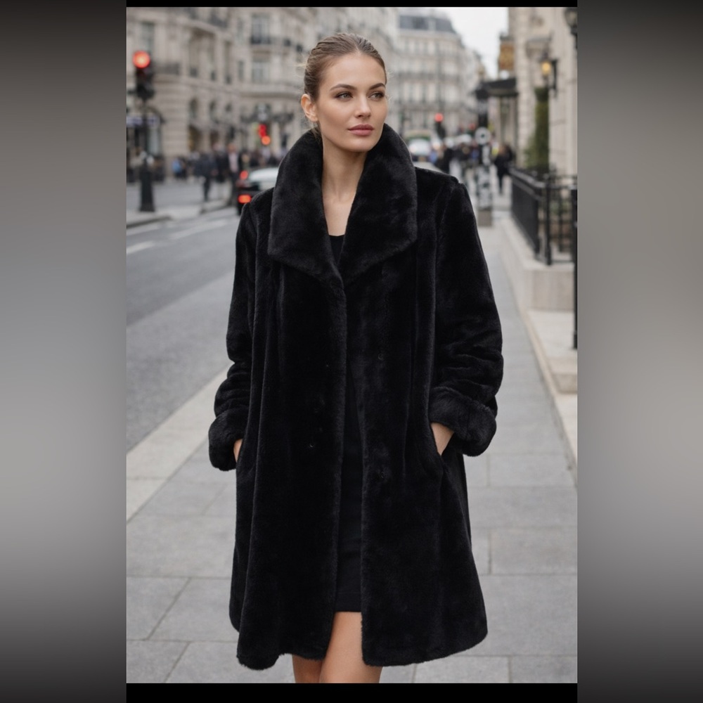 VTG. Monterey Fashion Faux Fur Full Length Coat Size Large